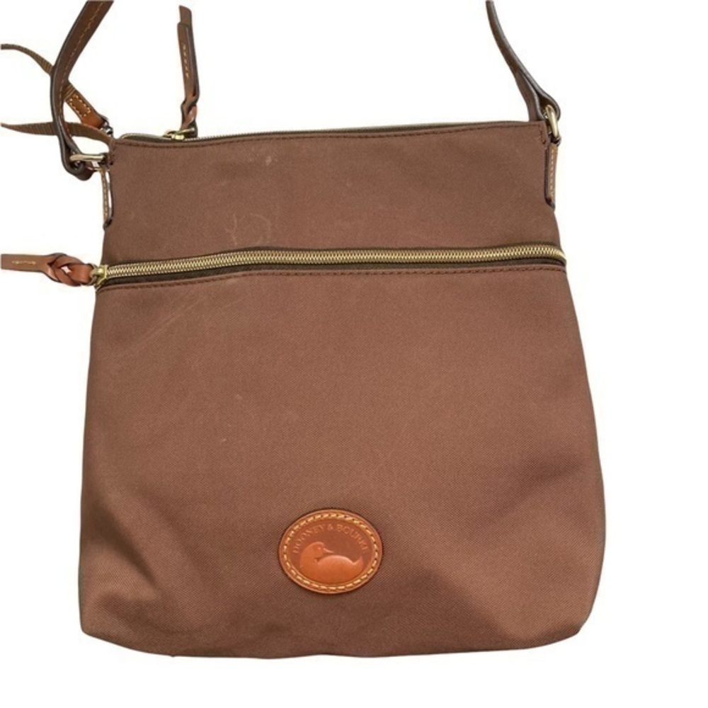 Dooney and Bourke brown nylon and leather shoulder bag